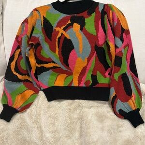 Farm Rio Multicolor Dance Knit Sweater Size XS